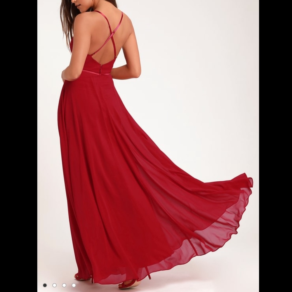 Lulu’s Grand Soirée Red Sleeveless Maxi Dress S